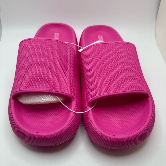 CUSHIONAIRE Women's Cloud Recovery Slide Sandals with +Comfort 7 HOT PINK - Picture 2 of 7